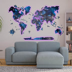 3D LED / LUMINOUS Wooden World Map 3.0 Space - SJB-DIAMOND ELITES