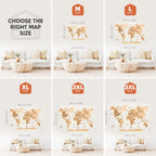 3D LED Wooden World Map 3.0 Gold - SJB-DIAMOND ELITES
