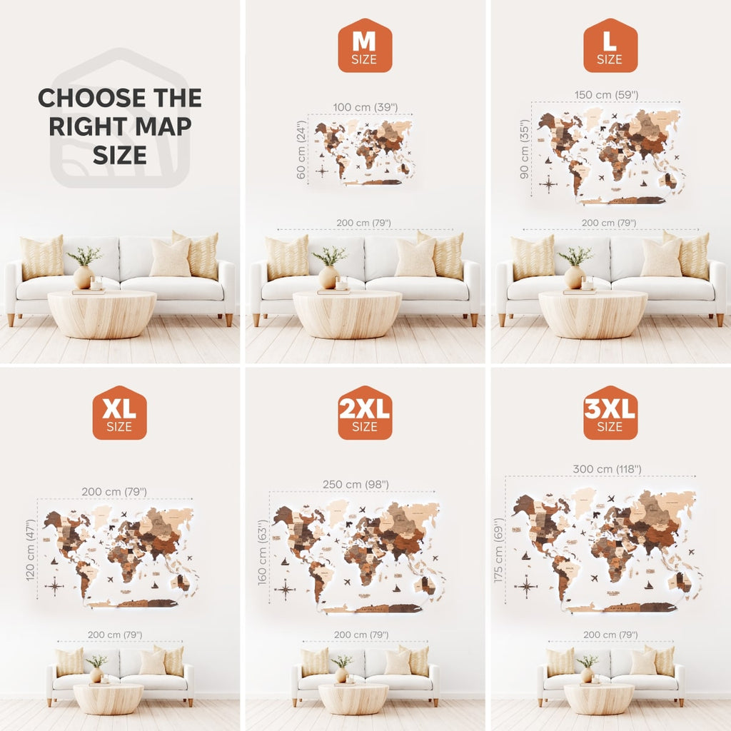 3D LED Wooden World Map 3.0 Multicolor - SJB-DIAMOND ELITES