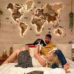 3D LED Wooden World Map 2.0 (with acrylic background) Enjoy The Wood