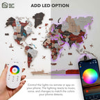 3D LED / LUMINOUS Wooden World Map 3.0 Urban - SJB-DIAMOND ELITES