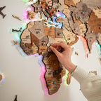 3D LED Wooden World Map 2.0 (with acrylic background) Enjoy The Wood