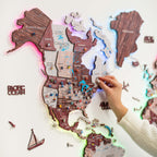 3D LUMINOUS LED Wooden World Map 2.0 Cappuccino Enjoy The Wood