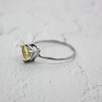 Lemon Topaz Sterling Silver Ring Trillion Cut Gem For Women