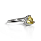 Lemon Topaz Sterling Silver Ring Trillion Cut Gem For Women