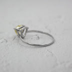 Lemon Topaz Sterling Silver Ring Trillion Cut Gem For Women