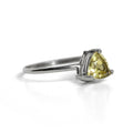 Lemon Topaz Sterling Silver Ring Trillion Cut Gem For Women