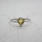 Lemon Topaz Sterling Silver Ring Trillion Cut Gem For Women