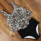 Leopard Bikini High Waist Bikini Animal Print Floral Swimsuit Ruffle Swimsuit Plus Size Swimwear Women Swimsuits for Women Two Piece Bathing Suits Ruffle Tops With High Waist Bottoms Bikini Sets For Teen Girls