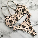 Leopard Bikini Women Swimwear Female Swimsuit Two-piece Bikini Set Comfortable Bathing Suit Swim Lady High Waist Bikini Set For Women Athletic Two Piece Soft Swimsuit Sporty Scoop Neck Bathing Suit Stevvex