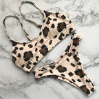 Leopard Bikini Women Swimwear Female Swimsuit Two-piece Bikini Set Comfortable Bathing Suit Swim Lady High Waist Bikini Set For Women Athletic Two Piece Soft Swimsuit Sporty Scoop Neck Bathing Suit Stevvex