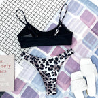 Leopard Bikini Women Swimwear Female Swimsuit Two-piece Bikini Set Comfortable Bathing Suit Swim Lady High Waist Bikini Set For Women Athletic Two Piece Soft Swimsuit Sporty Scoop Neck Bathing Suit Stevvex