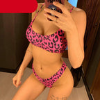 Leopard Bikini Women Swimwear Female Swimsuit Two-piece Bikini Set Comfortable Bathing Suit Swim Lady High Waist Bikini Set For Women Athletic Two Piece Soft Swimsuit Sporty Scoop Neck Bathing Suit Stevvex