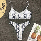 Leopard Bikini Women Swimwear Female Swimsuit Two-piece Bikini Set Comfortable Bathing Suit Swim Lady High Waist Bikini Set For Women Athletic Two Piece Soft Swimsuit Sporty Scoop Neck Bathing Suit Stevvex