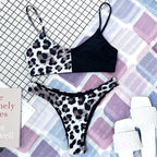 Leopard Bikini Women Swimwear Female Swimsuit Two-piece Bikini Set Comfortable Bathing Suit Swim Lady High Waist Bikini Set For Women Athletic Two Piece Soft Swimsuit Sporty Scoop Neck Bathing Suit Stevvex