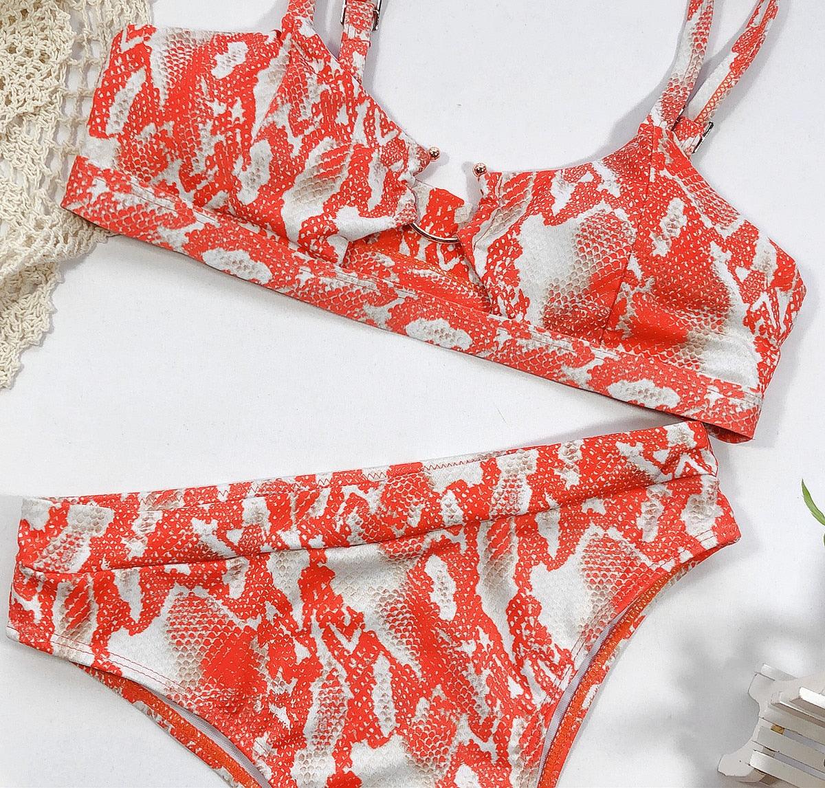 Leopard Bikinis Bikini Swimming Women's Bathing Suits Push Up Swimsuit Women's Padded Underwire Bikini  Wire Push Up Bathing Suit Leopard Printed High Cut Vintage Swimsuit Stevvex