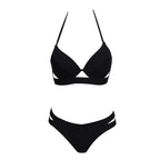 Leopard Bikinis Women Summer Swimsuit Strapless Bandage Bathing Suits Women's Halter Triangle Bikini Bottom Soft Two Piece Swimsuits Low Waist Push Up Bikini Set Swimwear Stevvex