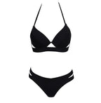 Leopard Bikinis Women Summer Swimsuit Strapless Bandage Bathing Suits Women's Halter Triangle Bikini Bottom Soft Two Piece Swimsuits Low Waist Push Up Bikini Set Swimwear Stevvex