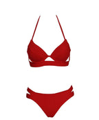 Leopard Bikinis Women Summer Swimsuit Strapless Bandage Bathing Suits Women's Halter Triangle Bikini Bottom Soft Two Piece Swimsuits Low Waist Push Up Bikini Set Swimwear Stevvex
