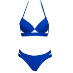 Leopard Bikinis Women Summer Swimsuit Strapless Bandage Bathing Suits Women's Halter Triangle Bikini Bottom Soft Two Piece Swimsuits Low Waist Push Up Bikini Set Swimwear Stevvex