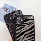 Leopard Print Elegant Pattern Protective Phone Case Translucent Hard Back With Silicone Leopard Pattern Phone Case For Iphone 11 Pro Max 12 13 Mini X Xs Max 7 8 Plus Mobile Phone Protective Case Stevvex