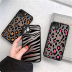 Leopard Print Elegant Pattern Protective Phone Case Translucent Hard Back With Silicone Leopard Pattern Phone Case For Iphone 11 Pro Max 12 13 Mini X Xs Max 7 8 Plus Mobile Phone Protective Case Stevvex