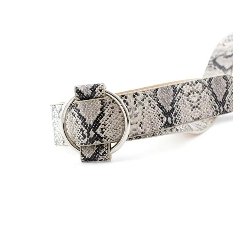 Leopard PU Leather Pattern 105cm Round Buckle Belt Women Trendy Dress Cute Classic Belts Stevvex