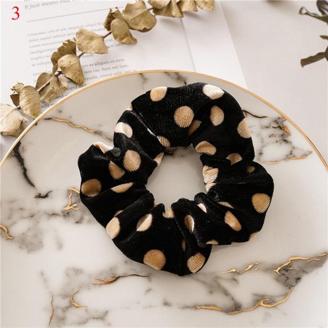 Leopard Velvet Scrunchies Hair Accessories For Women Girl Elastic Hair Ring Hair tie Ponytail Holder Rubber Hair Band Ponytail Holder Accessories for Women And Girls Stevvex