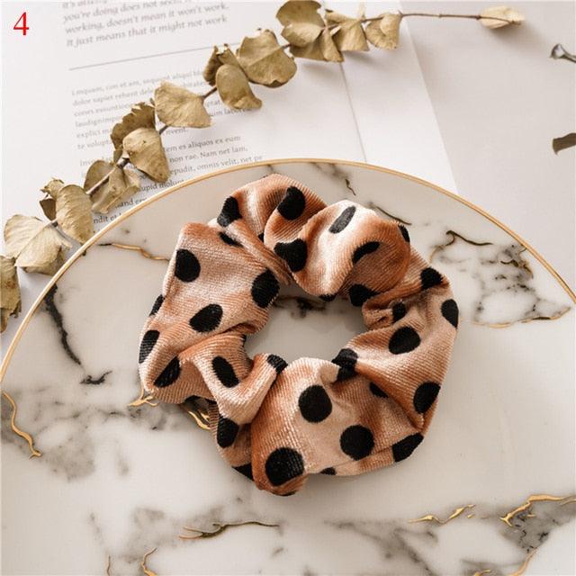 Leopard Velvet Scrunchies Hair Accessories For Women Girl Elastic Hair Ring Hair tie Ponytail Holder Rubber Hair Band Ponytail Holder Accessories for Women And Girls Stevvex