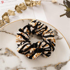 Leopard Velvet Scrunchies Hair Accessories For Women Girl Elastic Hair Ring Hair tie Ponytail Holder Rubber Hair Band Ponytail Holder Accessories for Women And Girls Stevvex