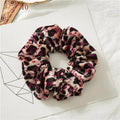 Leopard Velvet Scrunchies Hair Accessories For Women Girl Elastic Hair Ring Hair tie Ponytail Holder Rubber Hair Band Ponytail Holder Accessories for Women And Girls Stevvex