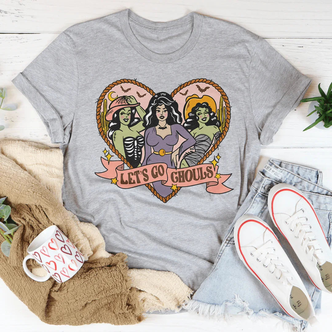 Lets Get Ghouls Tee Peachy Sunday