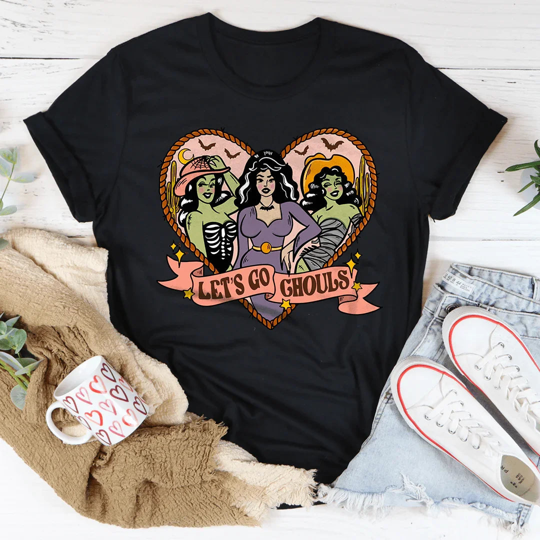 Lets Get Ghouls Tee Peachy Sunday
