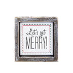 Get Merry 5 Inch Holiday Sign - Festive Home Decor Wooden Wall Plaque Christmas Mantel