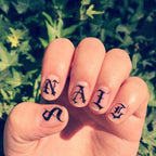 Letter 3D Decals Nail Art Stickers English Old Font Black Number Tattoo Nails Design Water Sliders Manicure Decoration 3D Nail Supplies Holographic Old English Character Nail Self-Adhesive Sticker English Font Design Manicure Decorations Accessories Stevvex