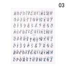 Letter 3D Decals Nail Art Stickers English Old Font Black Number Tattoo Nails Design Water Sliders Manicure Decoration 3D Nail Supplies Holographic Old English Character Nail Self-Adhesive Sticker English Font Design Manicure Decorations Accessories Stevvex