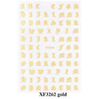 Letter 3D Decals Nail Art Stickers English Old Font Black Number Tattoo Nails Design Water Sliders Manicure Decoration 3D Nail Supplies Holographic Old English Character Nail Self-Adhesive Sticker English Font Design Manicure Decorations Accessories Stevvex