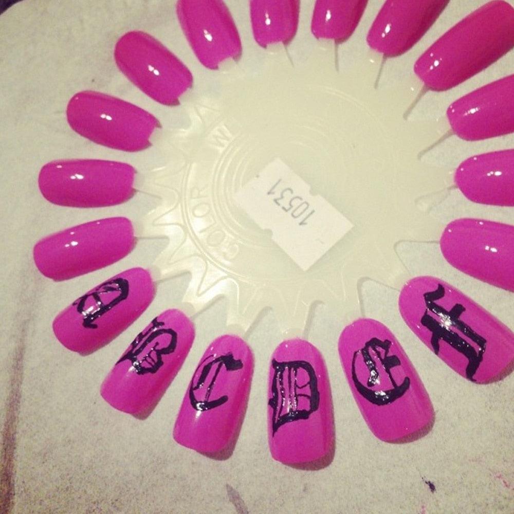 Letter 3D Decals Nail Art Stickers English Old Font Black Number Tattoo Nails Design Water Sliders Manicure Decoration 3D Nail Supplies Holographic Old English Character Nail Self-Adhesive Sticker English Font Design Manicure Decorations Accessories Stevvex