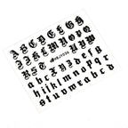 Letter 3D Decals Nail Art Stickers English Old Font Black Number Tattoo Nails Design Water Sliders Manicure Decoration 3D Nail Supplies Holographic Old English Character Nail Self-Adhesive Sticker English Font Design Manicure Decorations Accessories Stevvex
