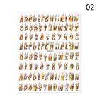 Letter 3D Decals Nail Art Stickers English Old Font Black Number Tattoo Nails Design Water Sliders Manicure Decoration 3D Nail Supplies Holographic Old English Character Nail Self-Adhesive Sticker English Font Design Manicure Decorations Accessories Stevvex