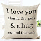 Letter Love Home Cushion Covers Cotton Linen Black White Pillow Cover I Love You Forever and Always Throw Pillow Case Love Letter Pillow Cushion Covers Fashion Home Decor Cover Sofa Bed Nordic Decorative Pillow Case 45x45CM