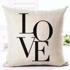 Letter Love Home Cushion Covers Cotton Linen Black White Pillow Cover I Love You Forever and Always Throw Pillow Case Love Letter Pillow Cushion Covers Fashion Home Decor Cover Sofa Bed Nordic Decorative Pillow Case 45x45CM