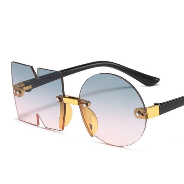 Letter NO Party Rimless Irregular Design Sunglasses For Men/Women Fashionable NO Sunglasses for Kids Oversize & Irregular Design Frameless Polygon Glasses For Children Stevvex