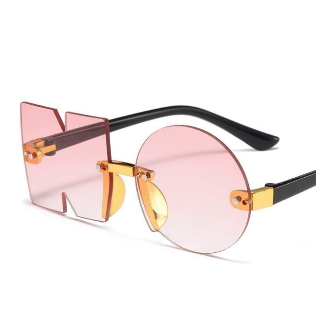 Letter NO Party Rimless Irregular Design Sunglasses For Men/Women Fashionable NO Sunglasses for Kids Oversize & Irregular Design Frameless Polygon Glasses For Children Stevvex
