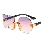 Letter NO Party Rimless Irregular Design Sunglasses For Men/Women Fashionable NO Sunglasses for Kids Oversize & Irregular Design Frameless Polygon Glasses For Children Stevvex