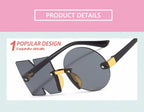 Letter NO Party Rimless Irregular Design Sunglasses For Men/Women Fashionable NO Sunglasses for Kids Oversize & Irregular Design Frameless Polygon Glasses For Children Stevvex