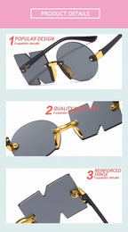Letter NO Party Rimless Irregular Design Sunglasses For Men/Women Fashionable NO Sunglasses for Kids Oversize & Irregular Design Frameless Polygon Glasses For Children Stevvex