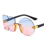 Letter NO Party Rimless Irregular Design Sunglasses For Men/Women Fashionable NO Sunglasses for Kids Oversize & Irregular Design Frameless Polygon Glasses For Children Stevvex