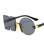 Letter NO Party Rimless Irregular Design Sunglasses For Men/Women Fashionable NO Sunglasses for Kids Oversize & Irregular Design Frameless Polygon Glasses For Children Stevvex