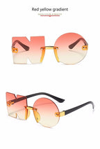 Letter NO Party Rimless Irregular Design Sunglasses For Men/Women Fashionable NO Sunglasses for Kids Oversize & Irregular Design Frameless Polygon Glasses For Children Stevvex